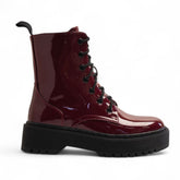 Europeon Union Women Maroon Vernis Leather Half Boot #3338